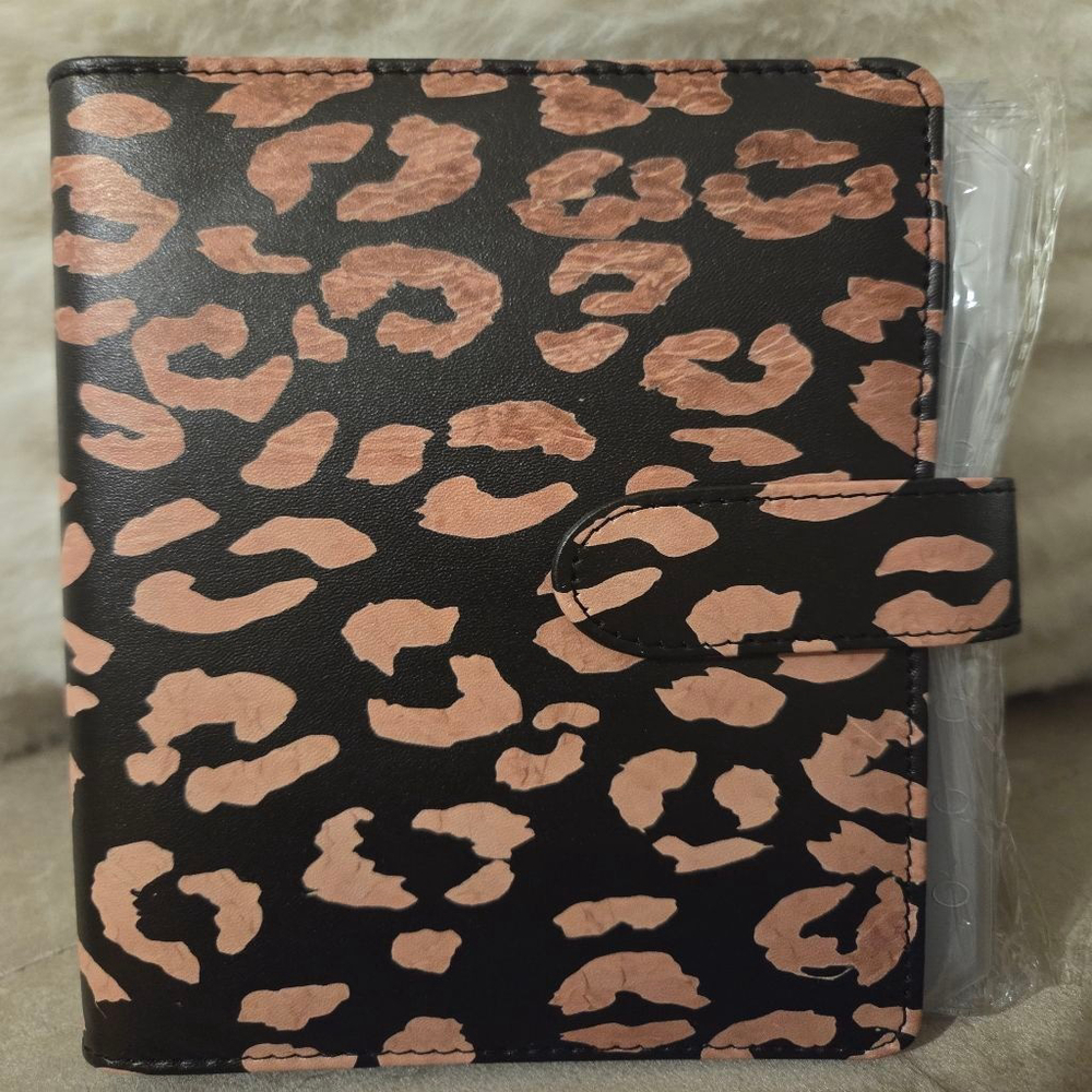 Unbranded Personal Budget Binder One Size Black Pink Leopard Print